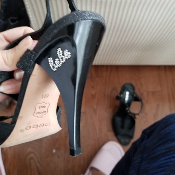 bebe Black high heels women size 8 - Picture 5 of 7